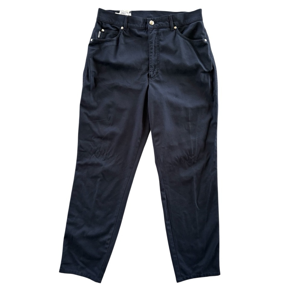 ESCADA Margaretha Ley Pants Size 12 (42 EU) Navy Blue chino Trouser Vintage